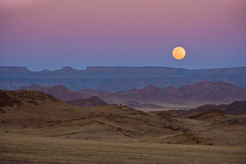 Moonrise in Namibia
