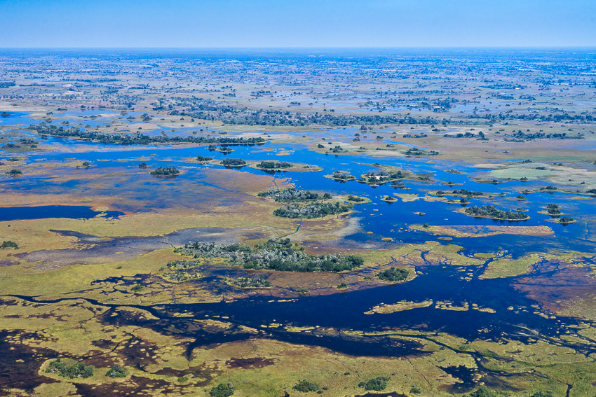 Das Okavango Delat aus der Luft