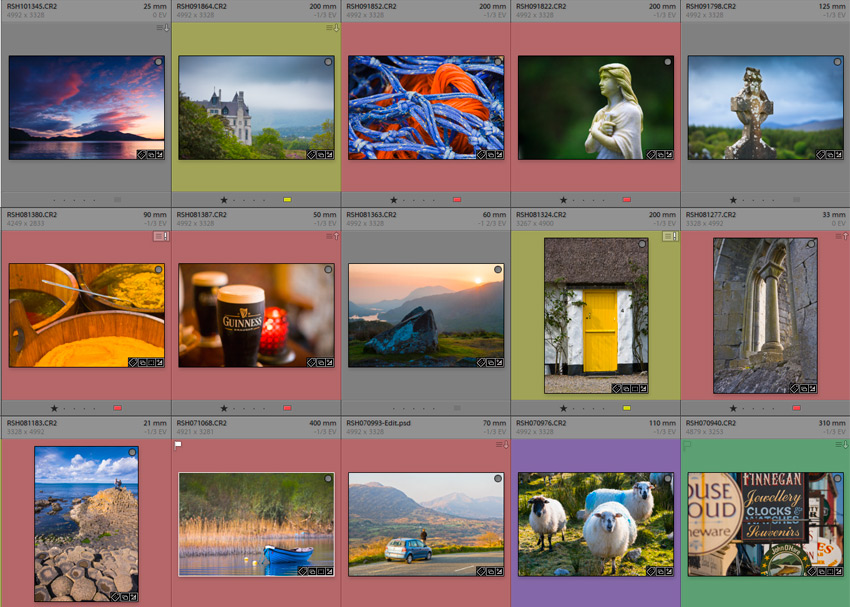 Screenshot von Bildern in LIghtroom